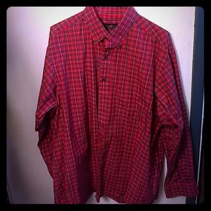Red plaid button down